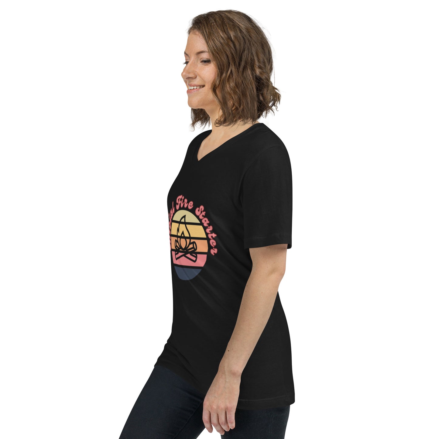 Official Fire Starter Unisex Short Sleeve V-Neck T-Shirt