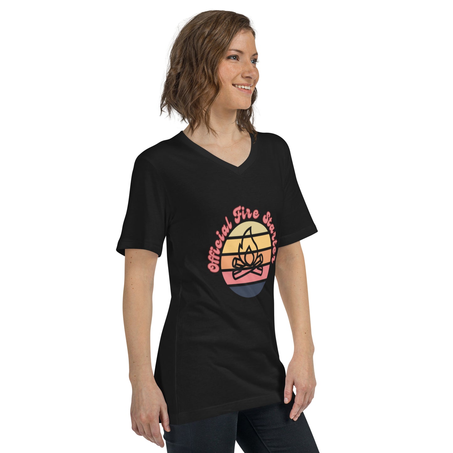 Official Fire Starter Unisex Short Sleeve V-Neck T-Shirt