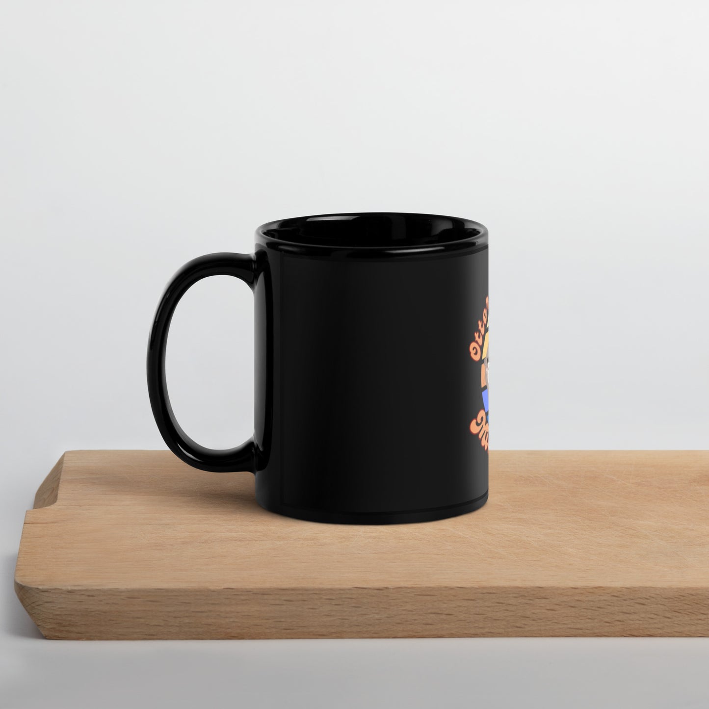 Otter Tail Heart Black Glossy Mug