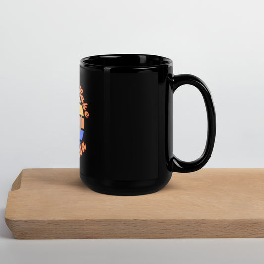 Otter Tail Heart Black Glossy Mug